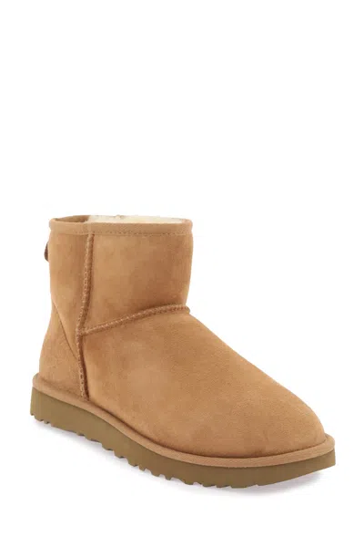 Ugg 10mm Mini Classic Ii Shearling Boots In Brown