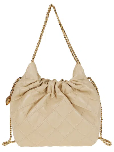 Tory Burch Mini Hobo Fleming In Nappa Color Vanilla In Neutral