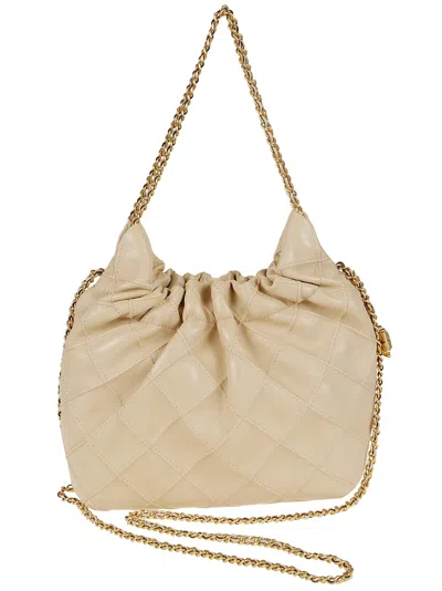 Tory Burch Mini Hobo Fleming In Nappa Color Vanilla In Neutral