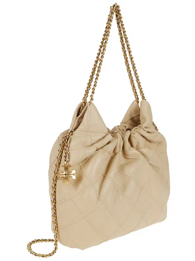 Tory Burch Mini Hobo Fleming In Nappa Color Vanilla In Neutral
