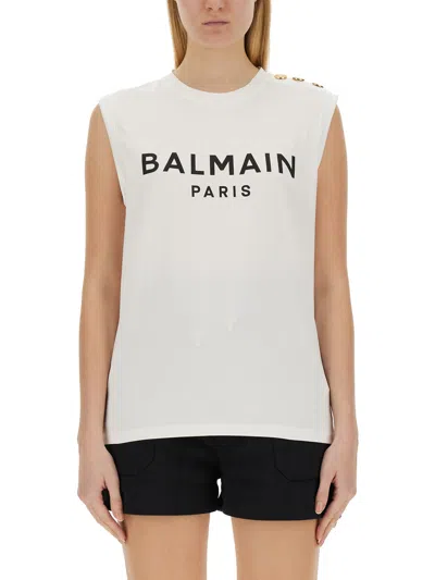 Balmain White T-shirt In Multi