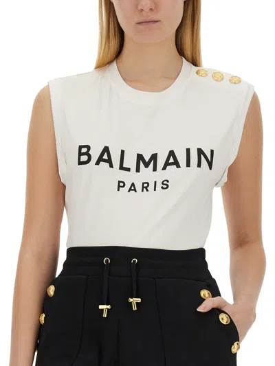 Balmain White T-shirt In Multi