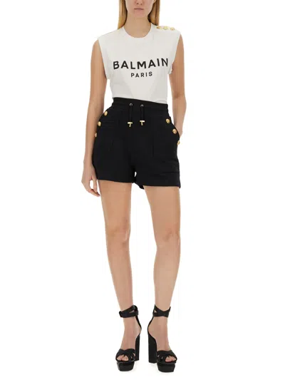 Balmain White T-shirt In Multi