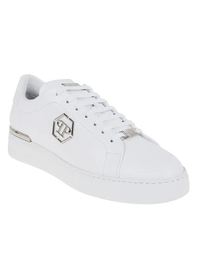 Philipp Plein White Leather Sneakers In White