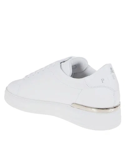 Philipp Plein White Leather Sneakers In White