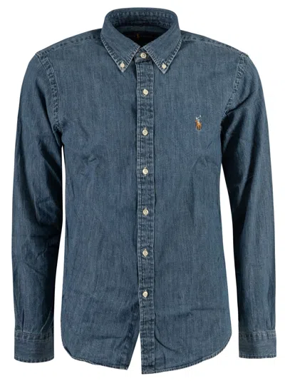 Polo Ralph Lauren Denim Sport Shirt In Blue