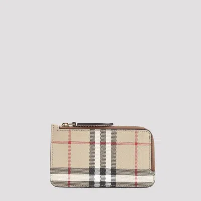 Burberry Somerset Zipper Card Case In Brown
