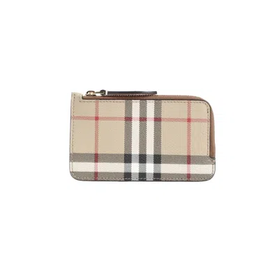 Burberry Somerset Zipper Card Case In Brown