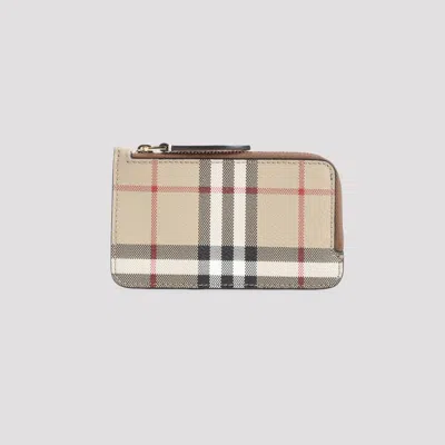 Burberry Somerset Zipper Card Case In Brown