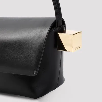Jacquemus Le Rond Carre Leather Shoulder Bag In Black