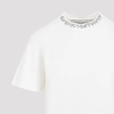 Golden Goose Crystal Crew Neck T-shirt In White