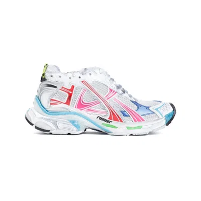 Balenciaga Mesh And Nylon Multicolor Worn-out Effect Runner Sneakers Shoes In Multi