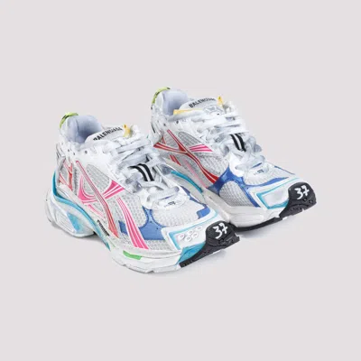 Balenciaga Mesh And Nylon Multicolor Worn-out Effect Runner Sneakers Shoes In Multi