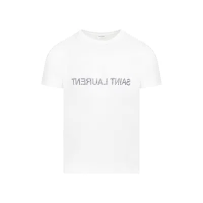 Saint Laurent Reverse Logo T-shirt In White