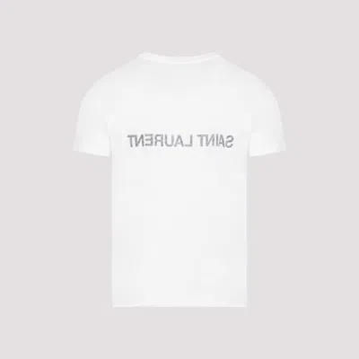 Saint Laurent Reverse Logo T-shirt In White