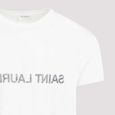 Saint Laurent Reverse Logo T-shirt In White