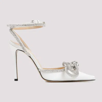 Mach &amp; Mach Silk Pumps With Double Bow In White