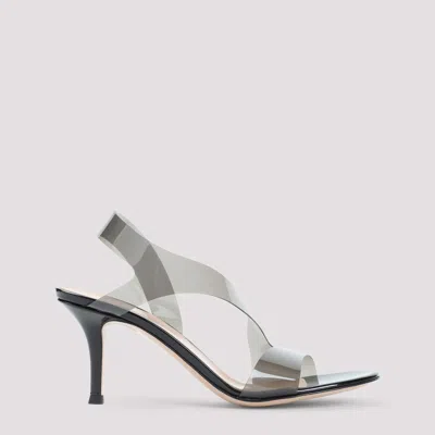 Gianvito Rossi Pvc Metropolis Sandals Transparent Straps In Black