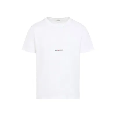 Saint Laurent Logo-print Crew-neck T-shirt In White