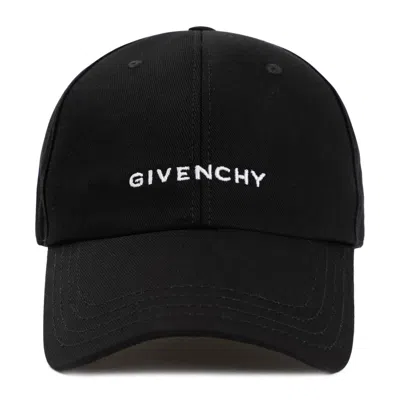 Givenchy Round Visor Cap With Embroidered Logo In Black