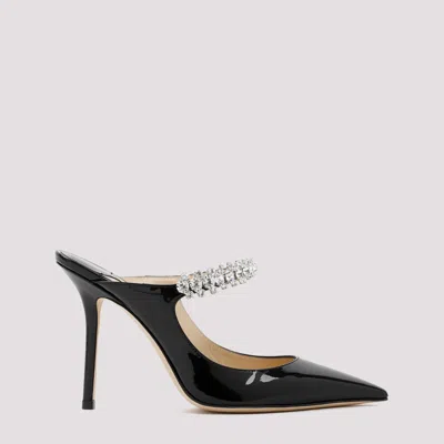 Jimmy Choo Black Pumps With Crystal Strap In Patent Leather Woman In Multi