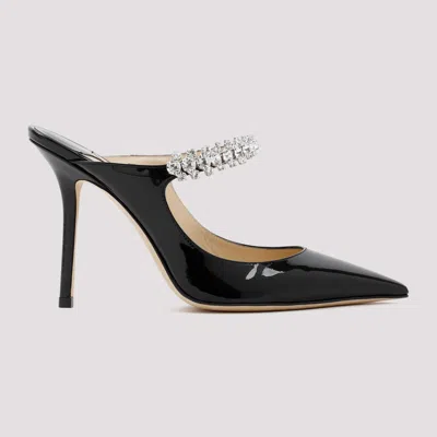 Jimmy Choo Black Pumps With Crystal Strap In Patent Leather Woman In Multi
