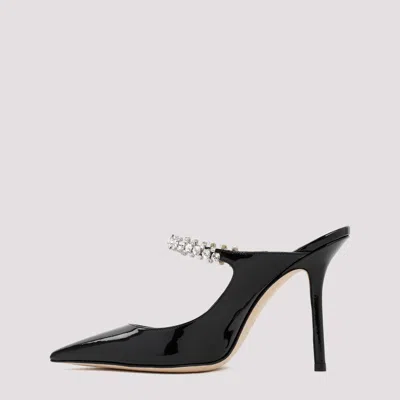 Jimmy Choo Black Pumps With Crystal Strap In Patent Leather Woman In Multi