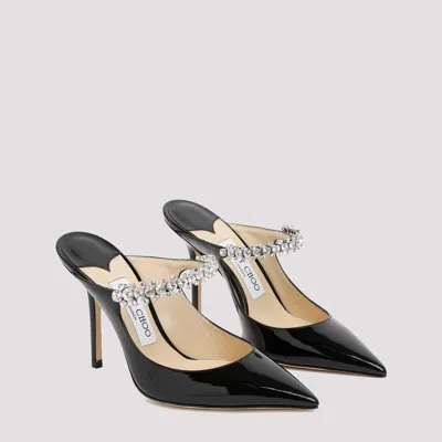 Jimmy Choo Black Pumps With Crystal Strap In Patent Leather Woman In Multi