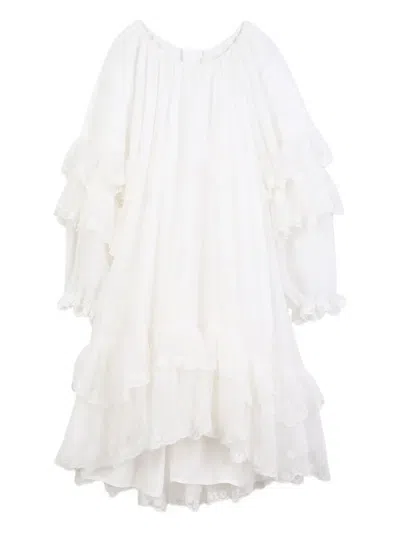Chloé Ruffled Dress In White
