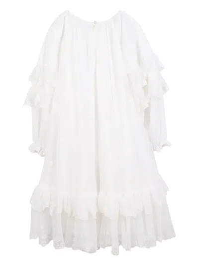 Chloé Ruffled Dress In White