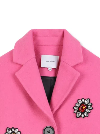 Marc Jacobs Embroidered Buttoned Coat In Pink