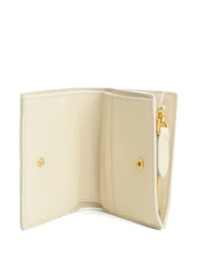 Valentino Quilted 67 Leather Wallet In Neutral