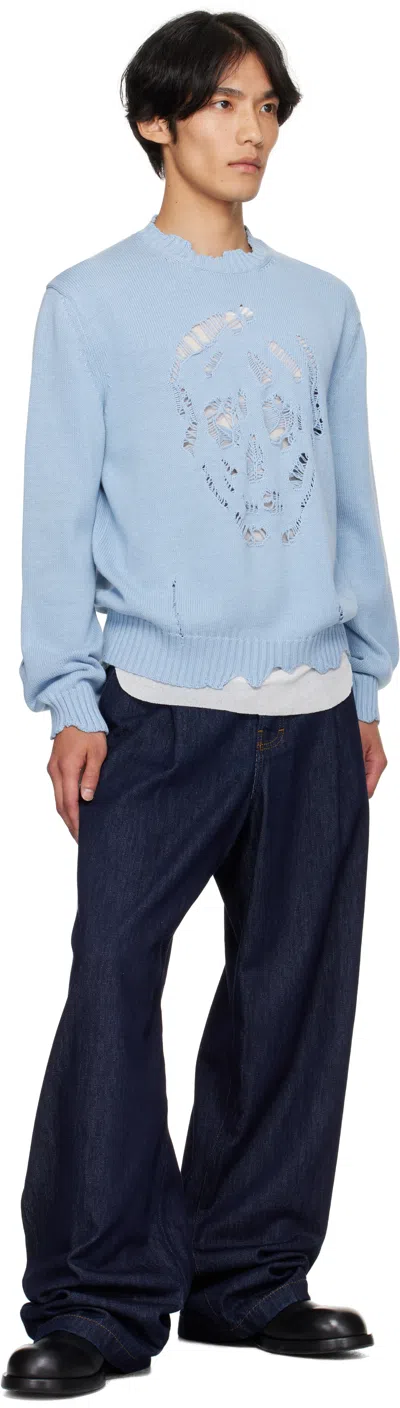 Alexander Mcqueen Mcqueen Skull Sweater In Blue