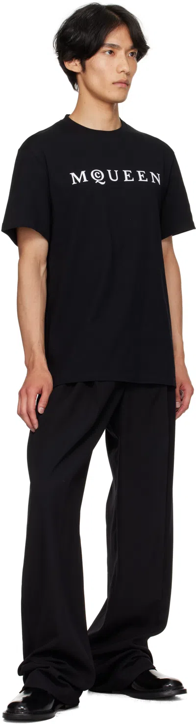 Alexander Mcqueen Logo Lettering Crewneck T-shirt In Black