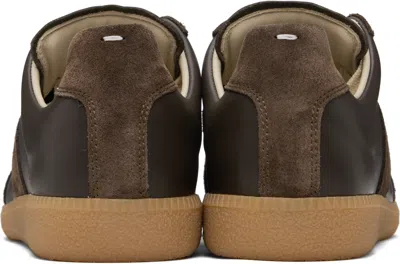 Maison Margiela Dark Brown Replica Sneakers In Black