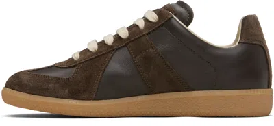 Maison Margiela Dark Brown Replica Sneakers In Black