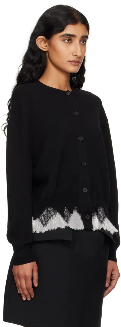 Alexander Mcqueen Alexander Mc Queen Black Ivory Wool Cashmere Cardigan