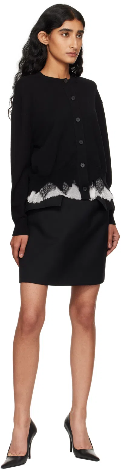 Alexander Mcqueen Alexander Mc Queen Black Ivory Wool Cashmere Cardigan