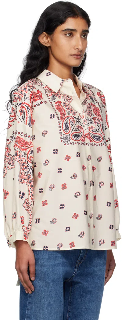 Weekend Max Mara Long Sleeve Paisley Print Cotton Top
