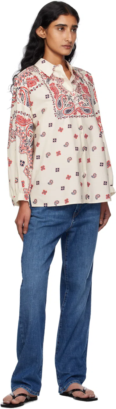 Weekend Max Mara Long Sleeve Paisley Print Cotton Top