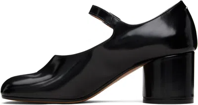 Maison Margiela Tabi Leather Heels In Shinyblack