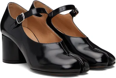 Maison Margiela Tabi Leather Heels In Shinyblack
