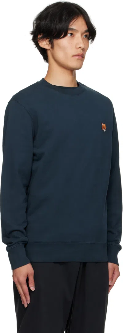 Maison Kitsuné Logo Sweatshirt In Blue