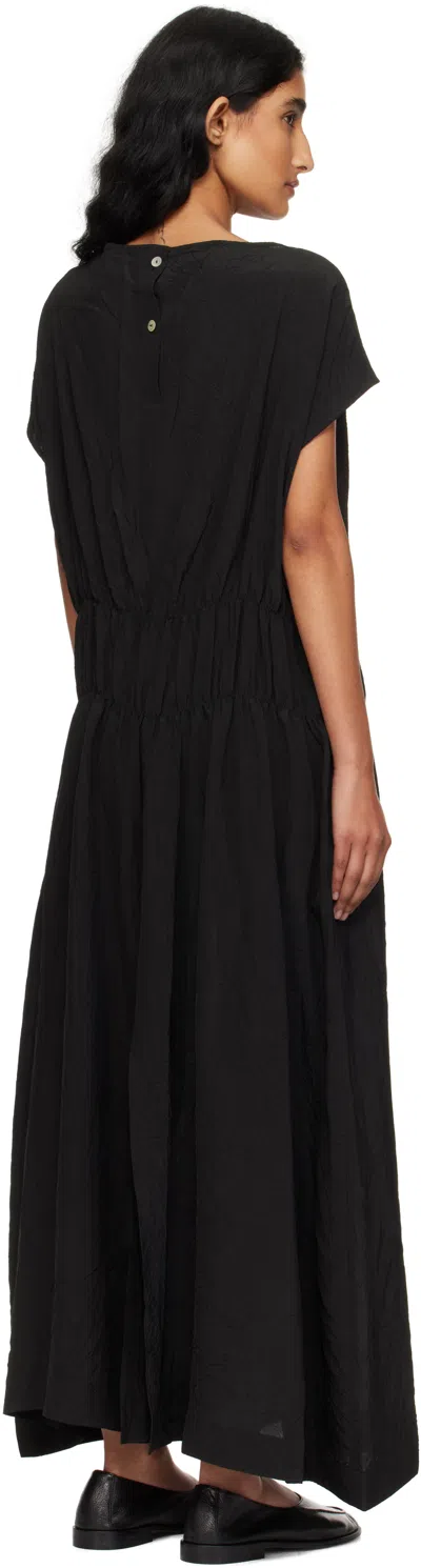 Studio Nicholson Black Simos Midi Dress In Black