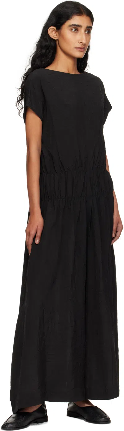 Studio Nicholson Black Simos Midi Dress In Black