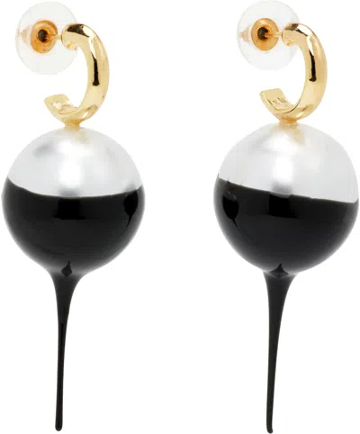Ottolinger Dipped Pearl Earrings In Black