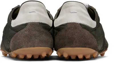 Maison Margiela Quilted-texture Sneakers With Rugged Sole And Suede Overlays In Green