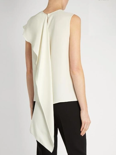 Max Mara Magda Asymmetric Ruffle Silk Blouse In Ivory | ModeSens