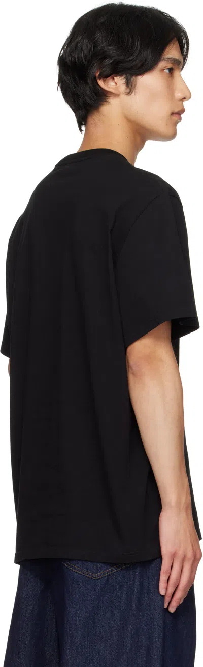 Alexander Mcqueen Black Flocked Skull T-shirt