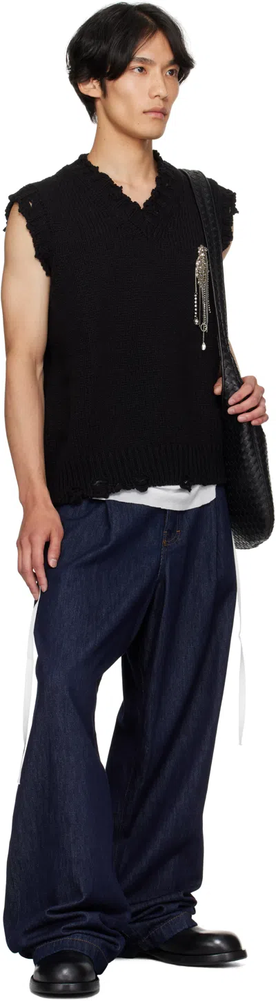 Alexander Mcqueen Patch Embroidery Distressed Tank Top In Black